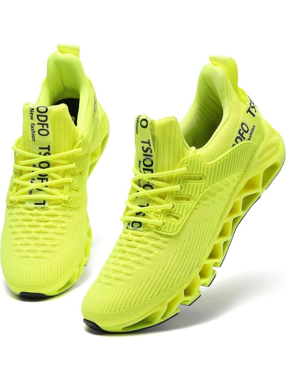 Women Fluorescent Green High Upper Sneakers Breathable Athletic Basketball Shoes